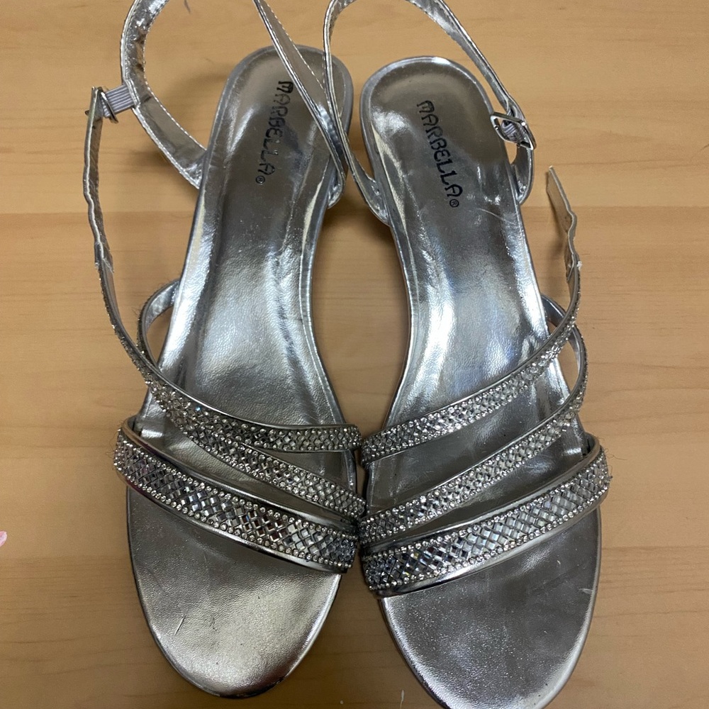 Silver Sparkly Wedges